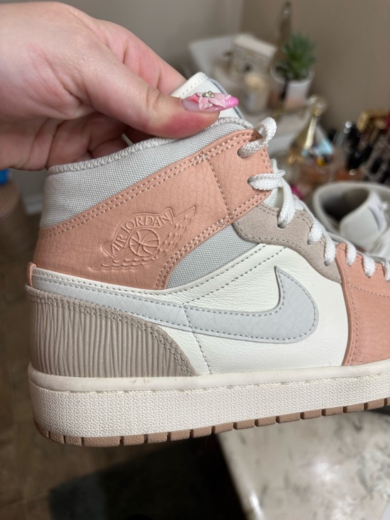 Jordan Mid-Top Women’s Sneakers in Cream & Blush - Picture 3 of 7
